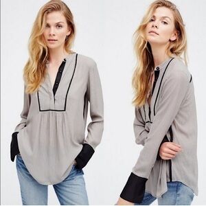 Free People Pebble Crepe Free Bird Top.